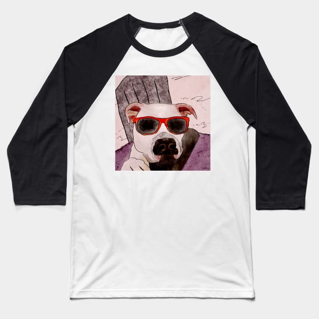 Dog in Sunglasses Baseball T-Shirt by ngiammarco